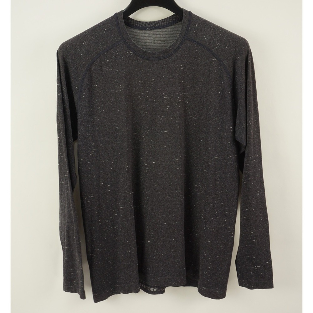 Lululemon Metal Vent Tech Long Sleeve Shirt Mens Large Blue Gray Heather Speckle